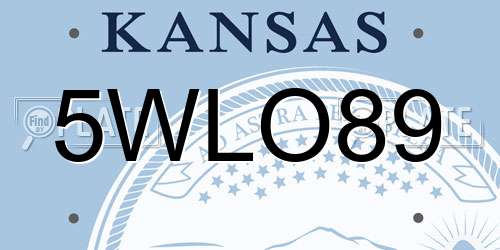 5WLO89 Kansas License Plate