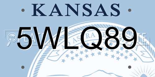5WLQ89 Kansas License Plate