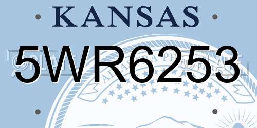 5WR6253 Kansas License Plate