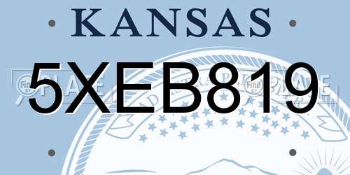 5XEB819 Kansas License Plate