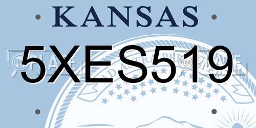 5XES519 Kansas License Plate