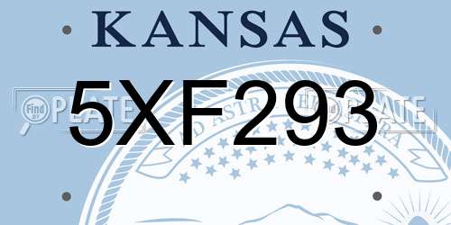 5XF293 Kansas License Plate
