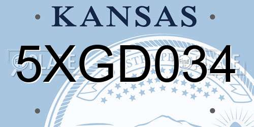 5XGD034 Kansas License Plate