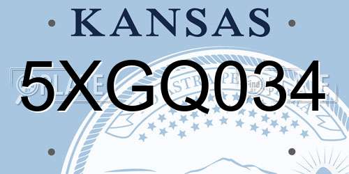 5XGQ034 Kansas License Plate