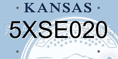 5XSE020 Kansas License Plate