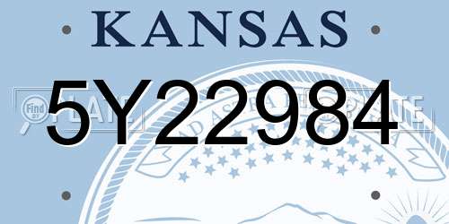 5Y22984 Kansas License Plate