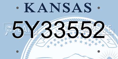 5Y33552 Kansas License Plate