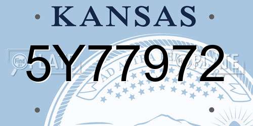 5Y77972 Kansas License Plate