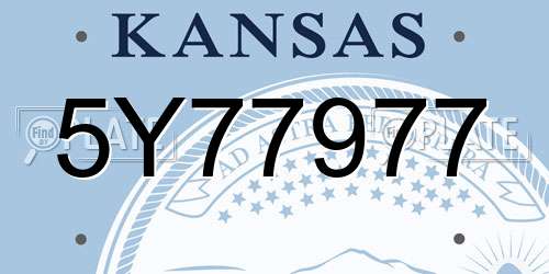 5Y77977 Kansas License Plate