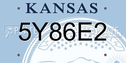 5Y86E2 Kansas License Plate