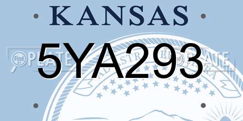 5YA293 Kansas License Plate