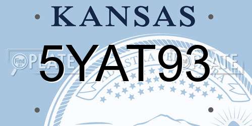 5YAT93 Kansas License Plate