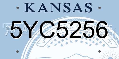 5YC5256 Kansas License Plate