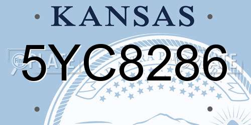 5YC8286 Kansas License Plate