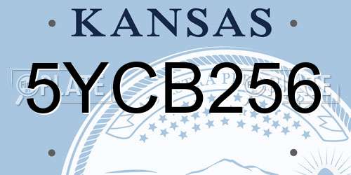 5YCB256 Kansas License Plate