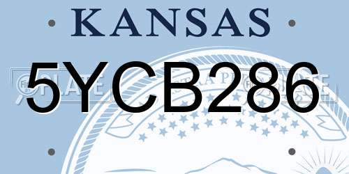 5YCB286 Kansas License Plate