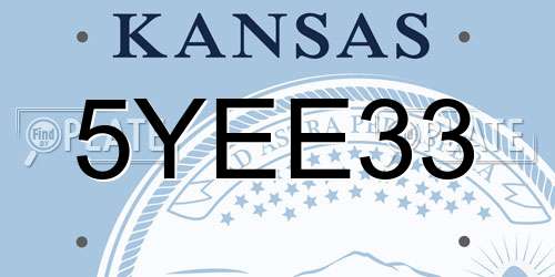 5YEE33 Kansas License Plate