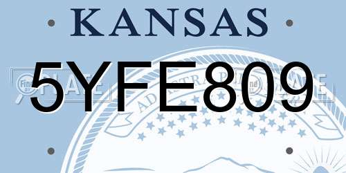 5YFE809 Kansas License Plate