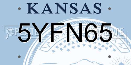 5YFN65 Kansas License Plate