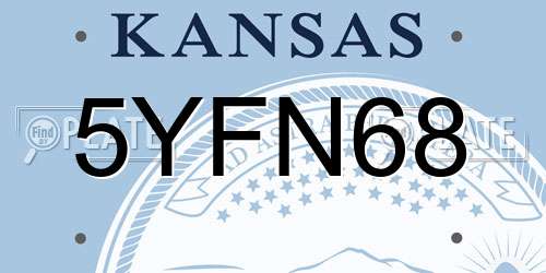 5YFN68 Kansas License Plate