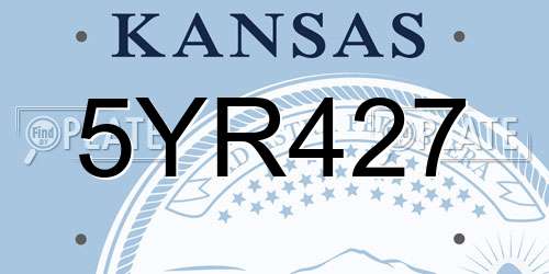 5YR427 Kansas License Plate