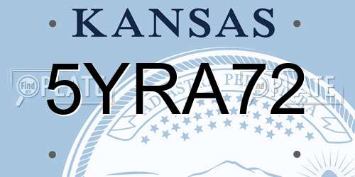 5YRA72 Kansas License Plate