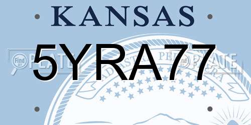 5YRA77 Kansas License Plate