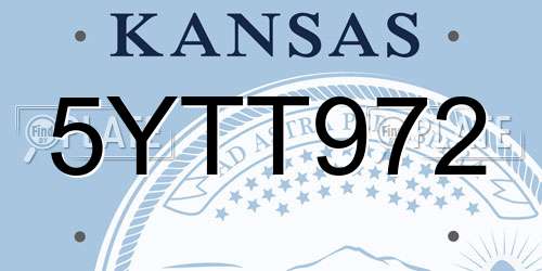 5YTT972 Kansas License Plate