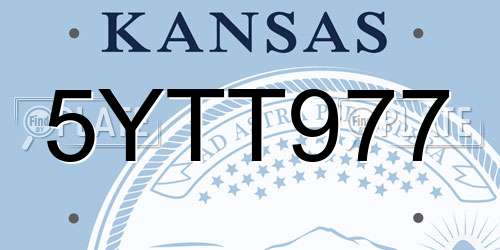 5YTT977 Kansas License Plate
