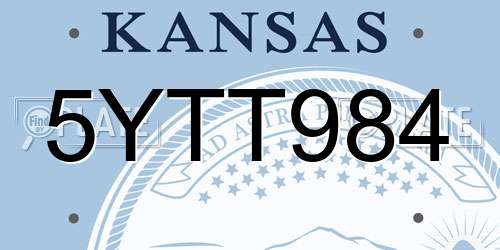 5YTT984 Kansas License Plate