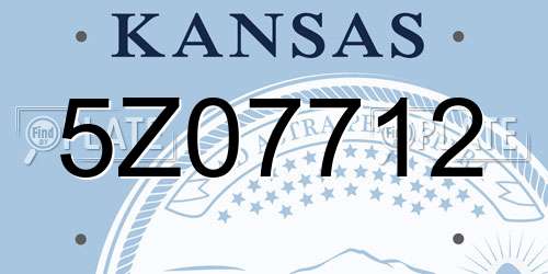5Z07712 Kansas License Plate