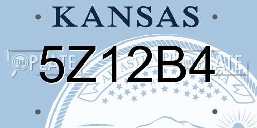 5Z12B4 Kansas License Plate