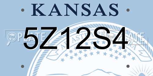 5Z12S4 Kansas License Plate