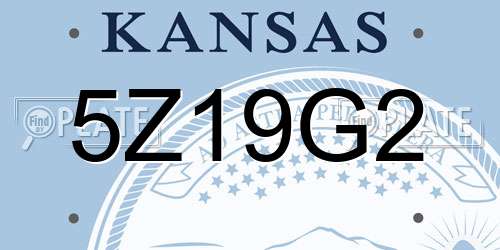 5Z19G2 Kansas License Plate