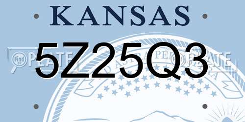 5Z25Q3 Kansas License Plate