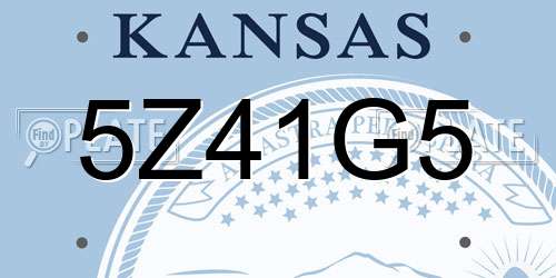 5Z41G5 Kansas License Plate