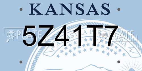 5Z41T7 Kansas License Plate