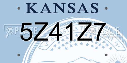 5Z41Z7 Kansas License Plate