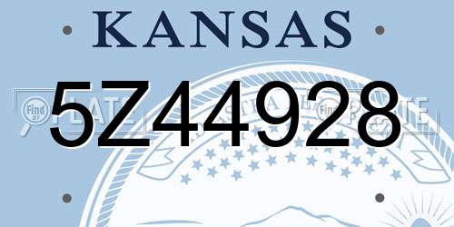 5Z44928 Kansas License Plate