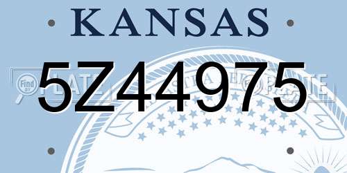 5Z44975 Kansas License Plate