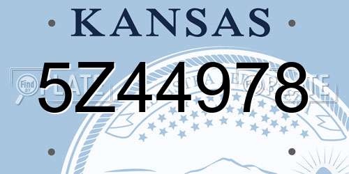 5Z44978 Kansas License Plate