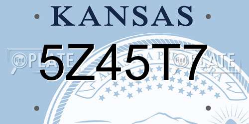 5Z45T7 Kansas License Plate