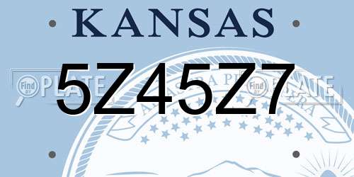 5Z45Z7 Kansas License Plate