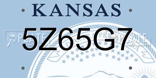 5Z65G7 Kansas License Plate