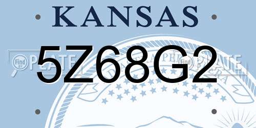 5Z68G2 Kansas License Plate
