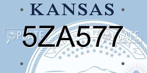 5ZA577 Kansas License Plate