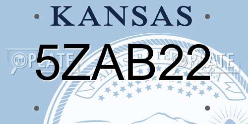 5ZAB22 Kansas License Plate