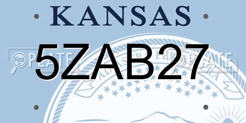 5ZAB27 Kansas License Plate
