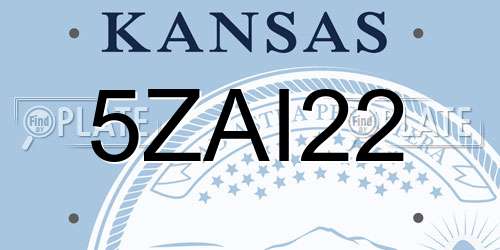5ZAI22 Kansas License Plate