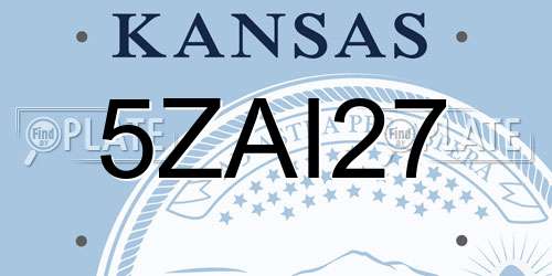5ZAI27 Kansas License Plate